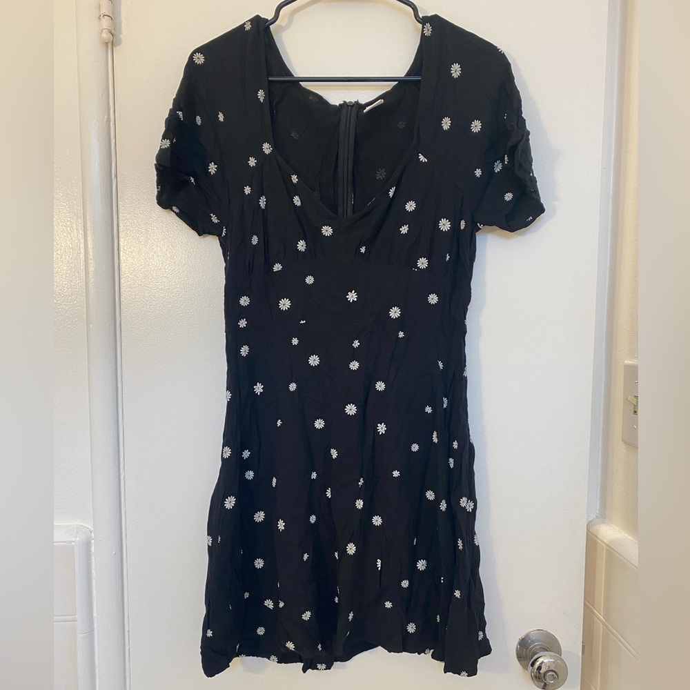 Abound Black Dress with White Floral Accents